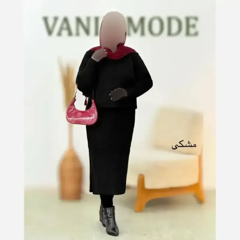 ست دو تیکه سارافون و رویی بافت با کیفیت فری سایز 36 تا 46