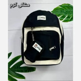 کوله پشتی زرین جنس دیبا ضد آب سه زیپ رنگ مشکی کرم