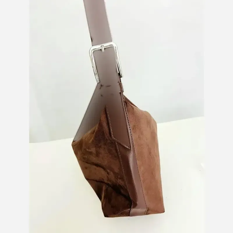 کیف زنانه جیر تک سگک رنگ شکلاتی