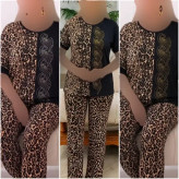 ست لباس راحتی نگار فلامنت گیاهی نگین دار فری سایز 36 تا 50