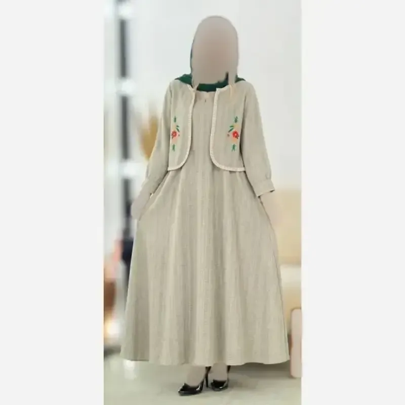 ست کت و سارافون مدل کوکی گلدوزی فری سایز 36 تا 46